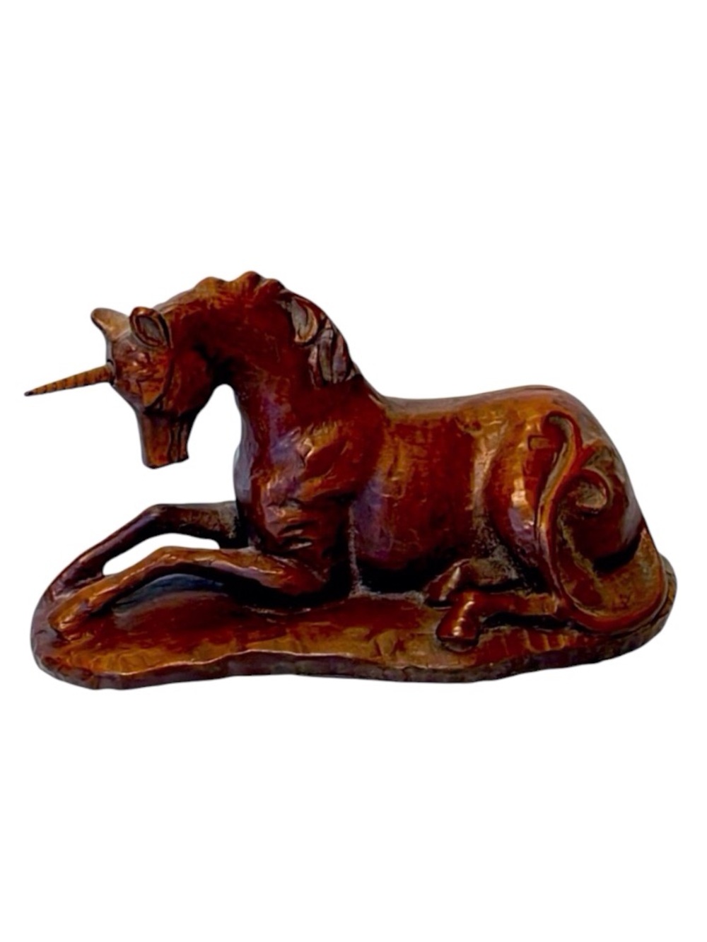 Vintage Red Mill Mfg Crushed Pecan Unicorn Figurine. Pre Owned.